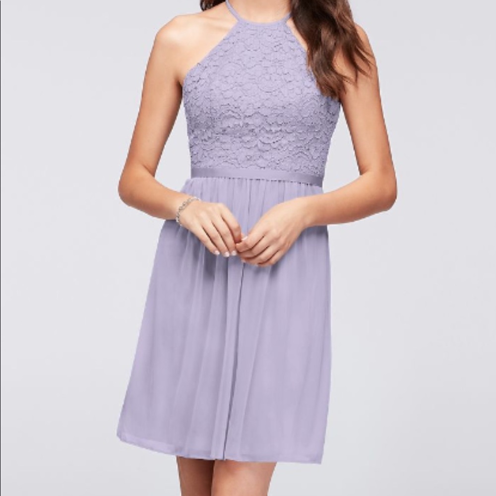 David’s Bridal Lace / Mesh Bridesmaid Dress